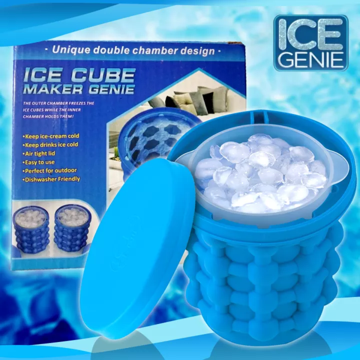 Silicone Ice Genie Magic Ice Cube Maker | Soft Ice Mold Bottle for Travel & Outdoor Use