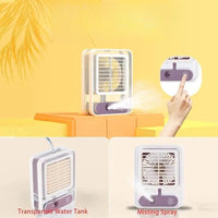 Type C Rechargeable Portable Mini Air Conditioner with Humidifier & 3 Speed Fan