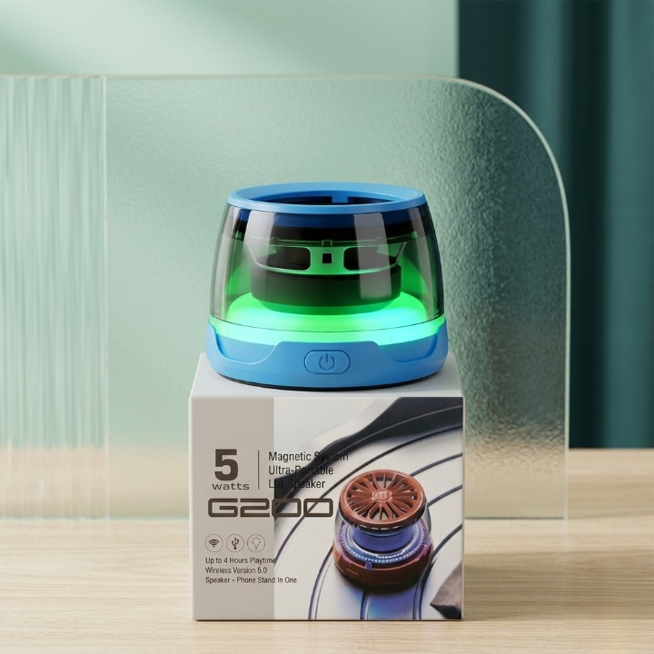 G200 Magnetic RGB Bluetooth Speaker – 5W Portable Wireless Sound Box with Magnetic Phone Stand