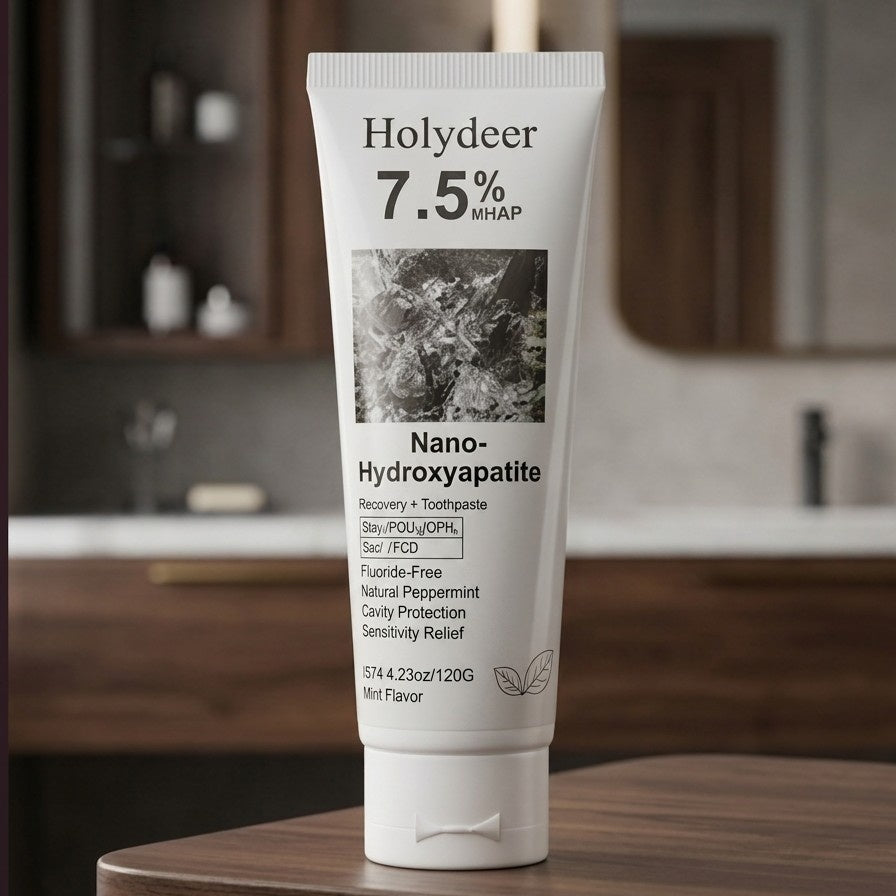 Holydeer Recovery Toothpaste – 7.5% Nano-Hydroxyapatite Toothpaste for Enamel Care & Whitening (120g)