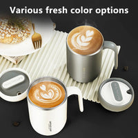 Steel Insulated Travel Mug with Lid & Straw – Coffee, Milk & Juice Cup with Handle | Portable Hot & Cold Drink Mug