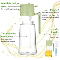 2-in-1 Oil Spray & Pour Jug – Dual Function Glass Oil Dispenser for Kitchen Cooking