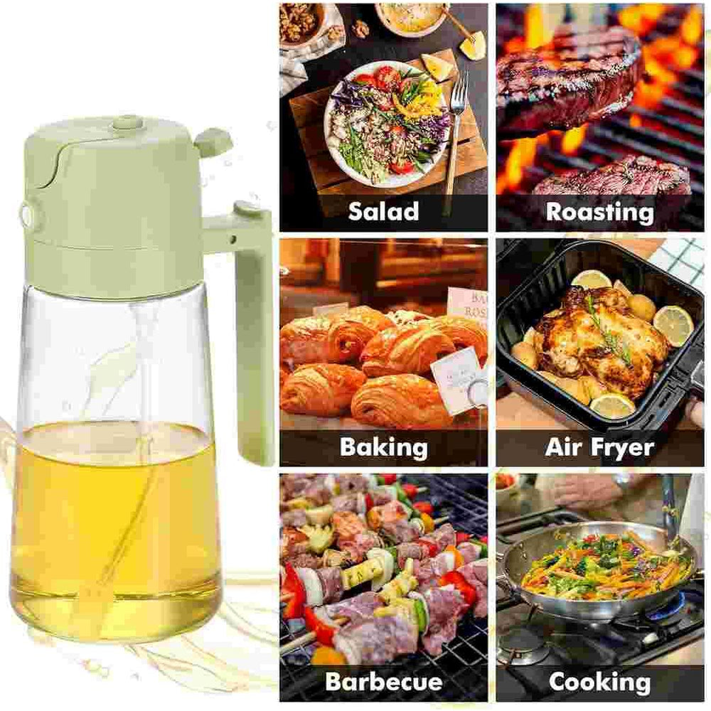 2-in-1 Oil Spray & Pour Jug – Dual Function Glass Oil Dispenser for Kitchen Cooking