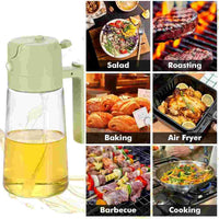 2-in-1 Oil Spray & Pour Jug – Dual Function Glass Oil Dispenser for Kitchen Cooking