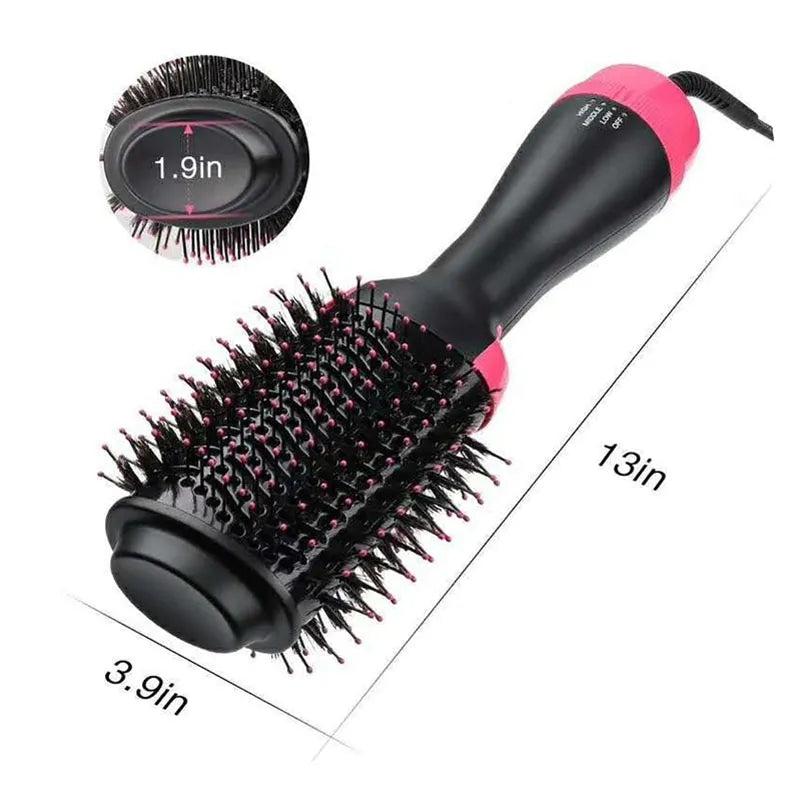 3-in-1 Hair Dryer Brush – Hot Air Hair Styling Brush for Drying, Straightening & Curling