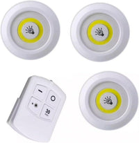 3-Piece Tap LED Lights with Remote – Wireless Stick-On Lights (Battery Operated)