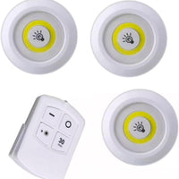 3-Piece Tap LED Lights with Remote – Wireless Stick-On Lights (Battery Operated)
