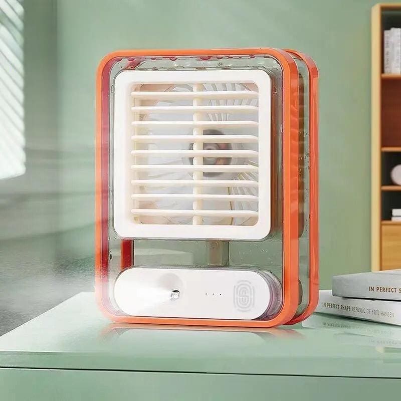 Type C Rechargeable Portable Mini Air Conditioner with Humidifier & 3 Speed Fan
