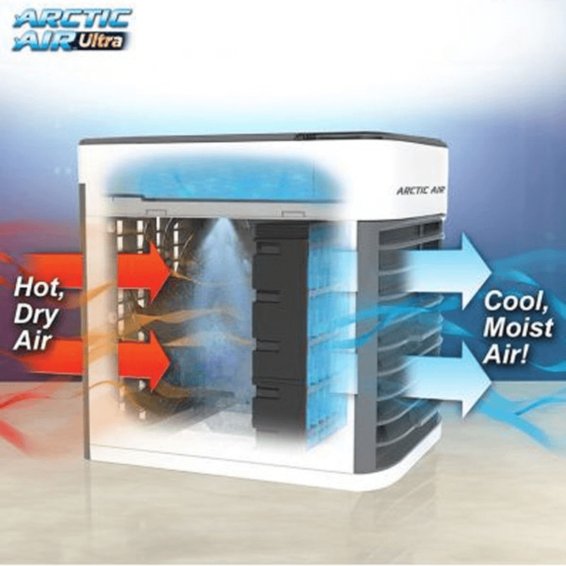 Arctic Air Pure Chill Portable Air Cooler – 3 Speed Personal Evaporative Cooling Fan for Bedroom, Office & Desk Use