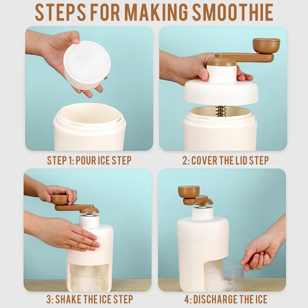 Manual Ice Shaver & Gola Ganda Maker | Portable Ice Crusher Machine with Stainless Steel Blades for Home Use