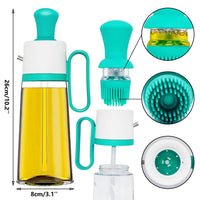 3-in-1 Oil Dispenser Bottle – Glass Spray, Pour & Brush (550ml Kitchen Oil Bottle)