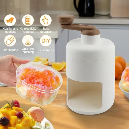 Manual Ice Shaver & Gola Ganda Maker | Portable Ice Crusher Machine with Stainless Steel Blades for Home Use