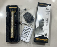 Vintage T9 Metal Body Hair Trimmer for Men – USB Rechargeable Professional Hair Clipper for Beard, Hair & Precision Detailing