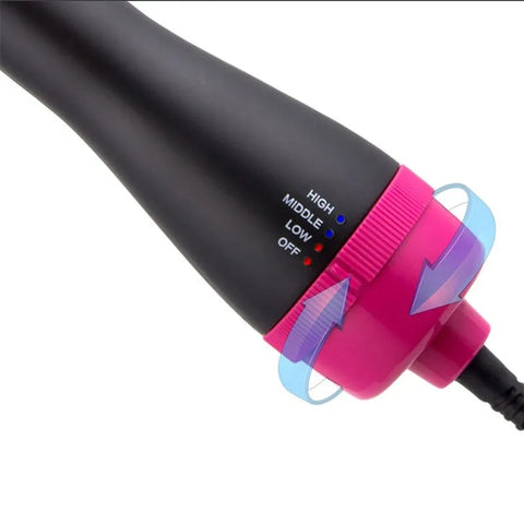 3-in-1 Hair Dryer Brush – Hot Air Hair Styling Brush for Drying, Straightening & Curling