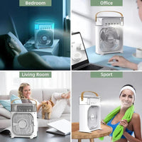 10 Inch Portable Air Cooler Fan USB with LED Night Light & Water Mist Humidifier