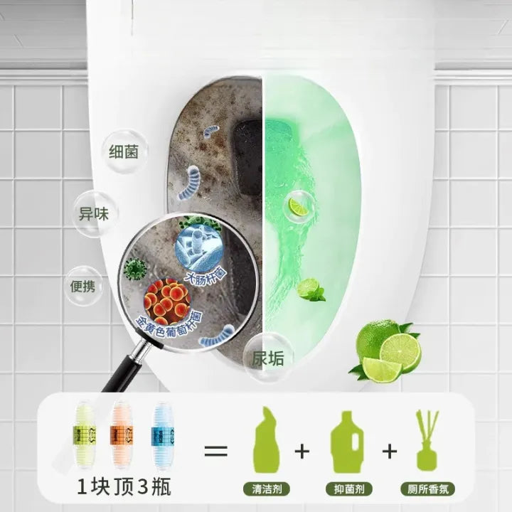 Automatic Toilet Bowl Cleaner Tablets – Long Lasting No-Scrub Tank Drop-ins for Fresh & Stain-Free Toilet