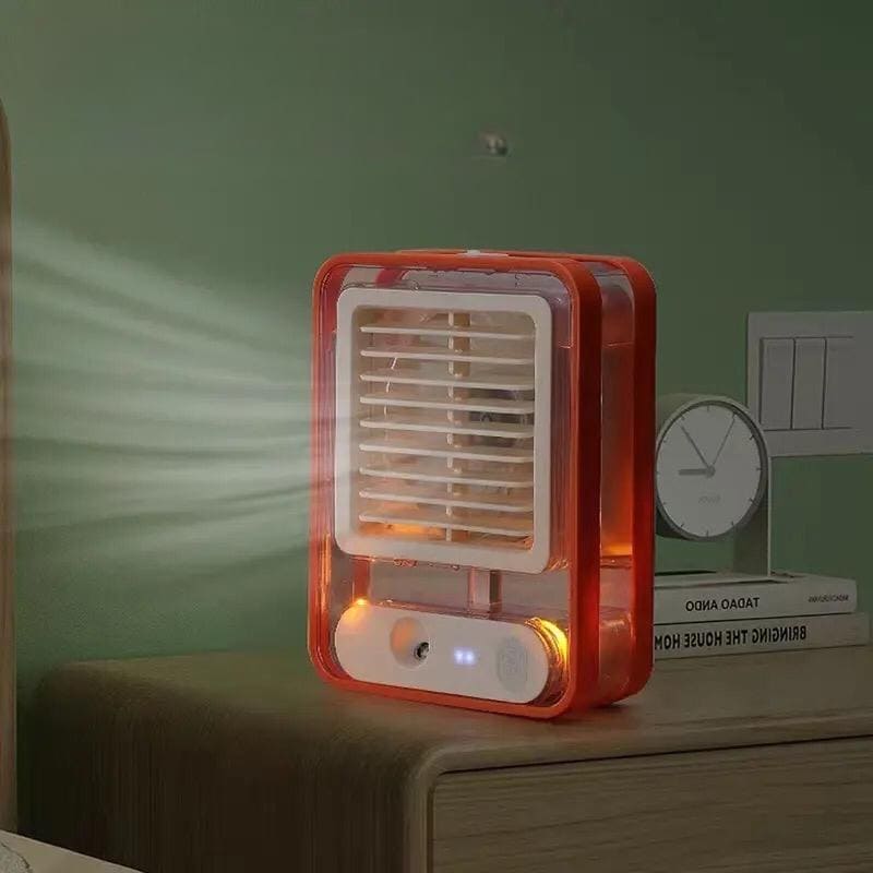 Type C Rechargeable Portable Mini Air Conditioner with Humidifier & 3 Speed Fan