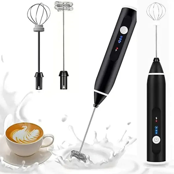 2-in-1 Rechargeable Coffee Beater & Electric Milk Frother | Handheld Foam Maker for Coffee & Drinks