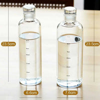 INS Style Timescale Water Bottle – Transparent Leakproof Tea & Coffee Cup with Straw