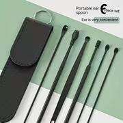 6Pcs Stainless Steel Ear Cleaning Tool Set – Spiral Spring Ear Pick Kit with Portable Storage Case