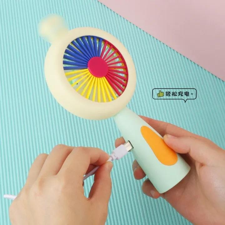 Rechargeable & Portable LED Lighting Mini Fan – Electric Mini Desk Fan with Bui