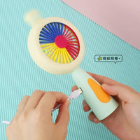 Rechargeable & Portable LED Lighting Mini Fan – Electric Mini Desk Fan with Bui