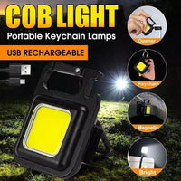 Rechargeable Mini COB Light with Box – 3in1 LED Flashlight Torch with 3 Modes Portable Keychain Light