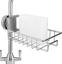 Kitchen Shelf Stainless Steel Faucet Rack – Punch-Free Sink Storage Organizer | Rag & Sponge Drain Holder