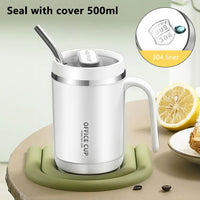 Steel Insulated Travel Mug with Lid & Straw – Coffee, Milk & Juice Cup with Handle | Portable Hot & Cold Drink Mug