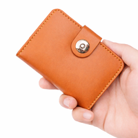 Magnetic Button Card Wallet for Men & Women – Black
