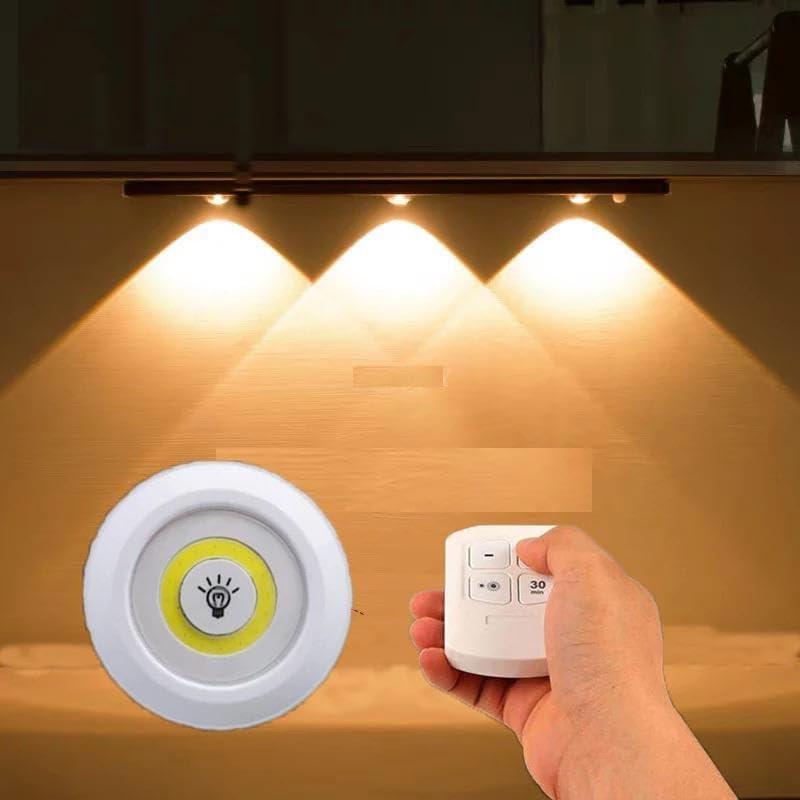 3-Piece Tap LED Lights with Remote – Wireless Stick-On Lights (Battery Operated)
