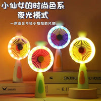Rechargeable & Portable LED Lighting Mini Fan – Electric Mini Desk Fan with Bui