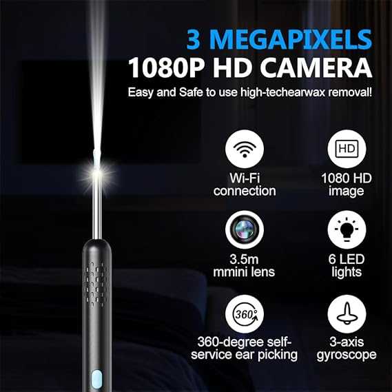 Smart Visual Ear Cleaner – HD Camera Ear Wax Removal Tool with LED Light for Safe & Easy Ear Cleaning