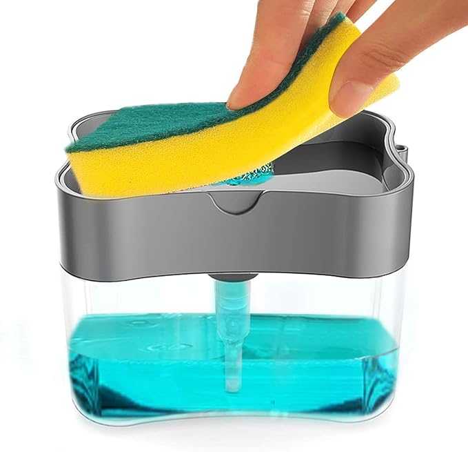 2-in-1 Soap Pump Dispenser – Kitchen Dish Soap Organizer with Sponge Holder
