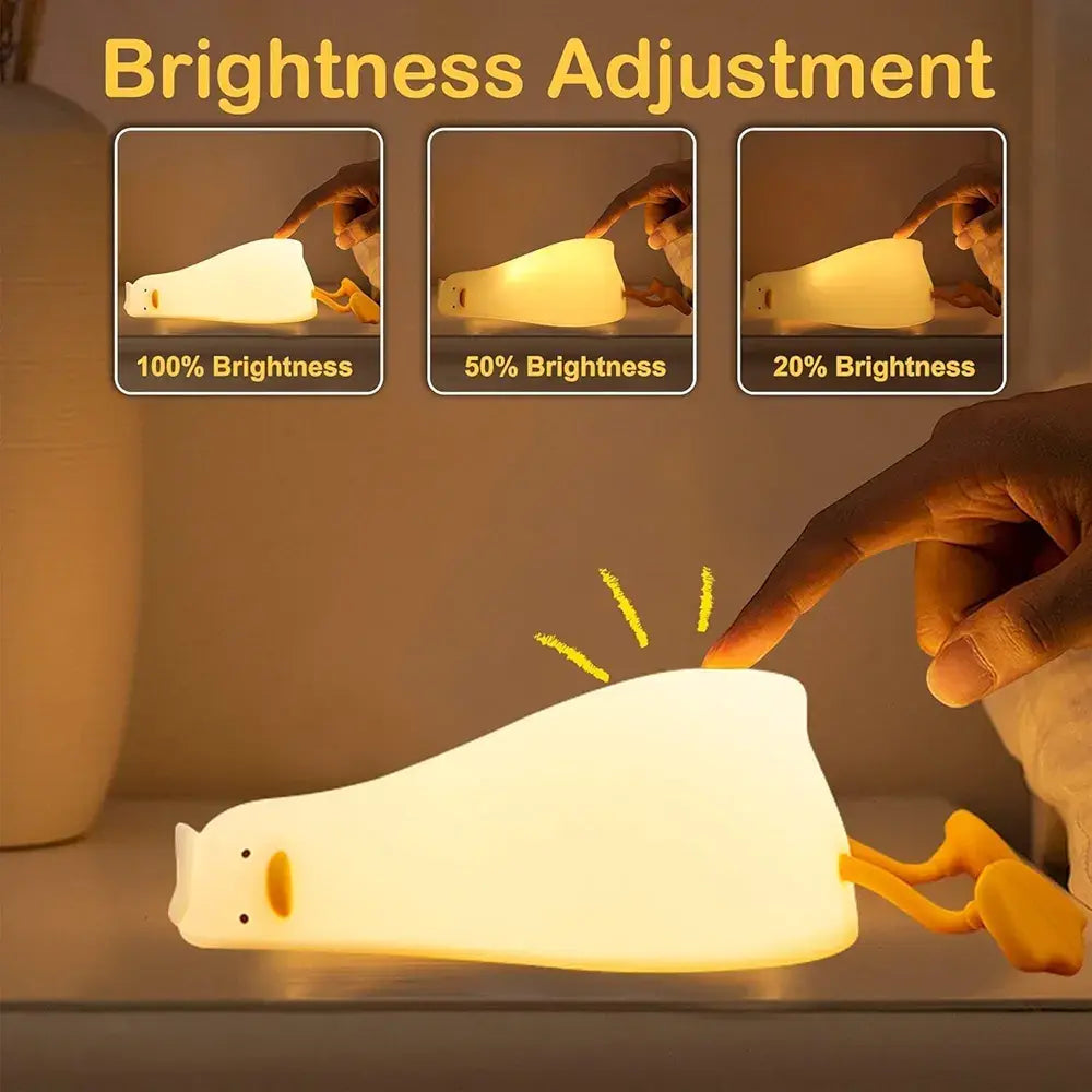 Duck Character LED Lamp – Rechargeable, Timer & Dimmable Night Light