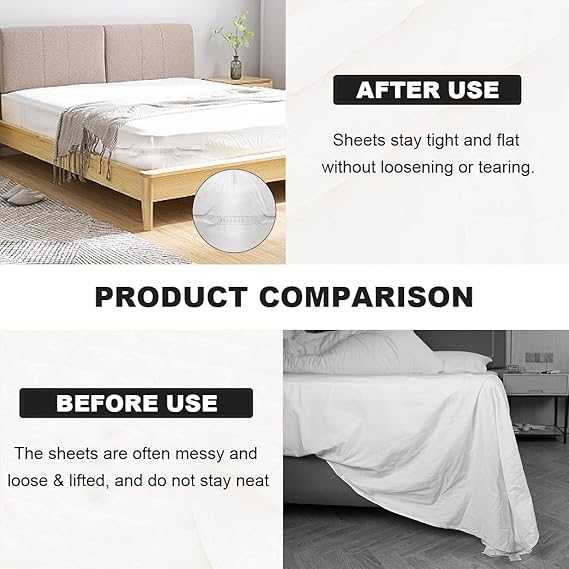 Bedsheet Grippers Pack of 4 – Adjustable Elastic Sheet Straps & Mattress Clips