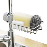 Kitchen Shelf Stainless Steel Faucet Rack – Punch-Free Sink Storage Organizer | Rag & Sponge Drain Holder