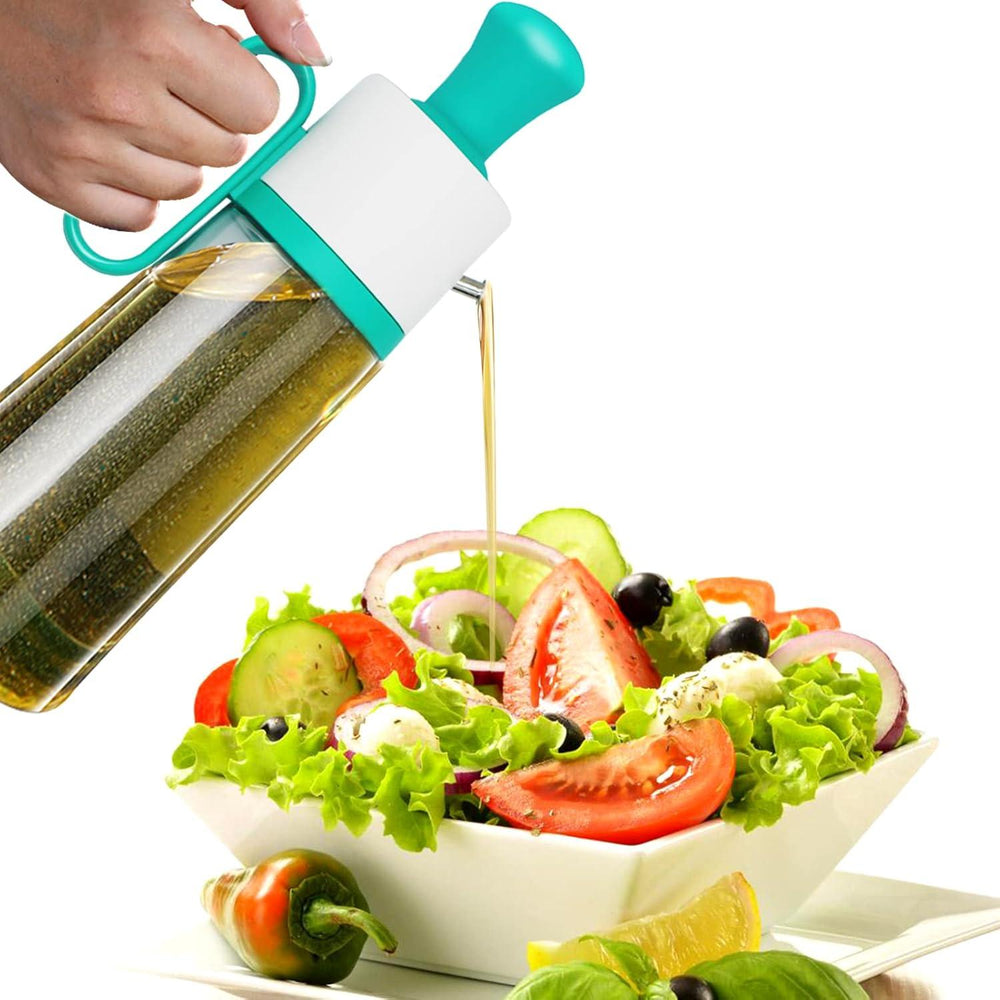 3-in-1 Oil Dispenser Bottle – Glass Spray, Pour & Brush (550ml Kitchen Oil Bottle)