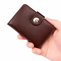 Magnetic Button Card Wallet for Men & Women – Black