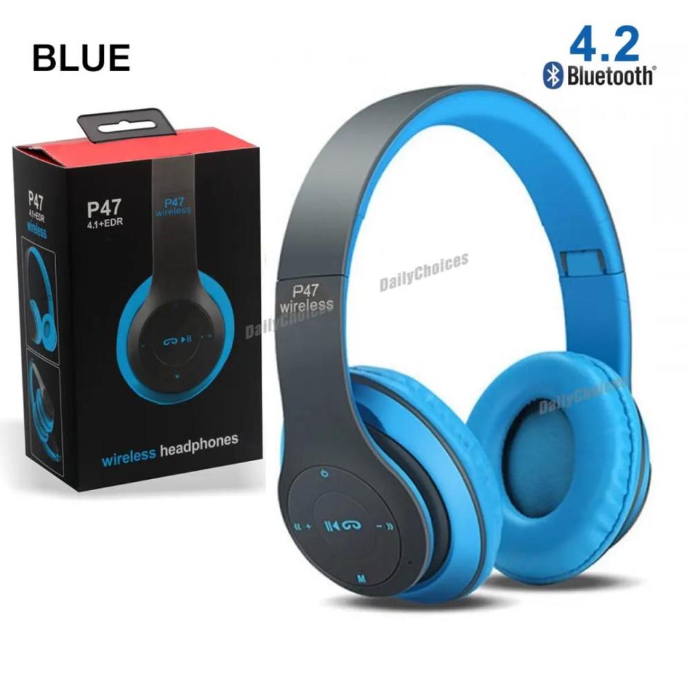 P47 Wireless Bluetooth Foldable Headphones with Mic, FM Radio & TF Card S