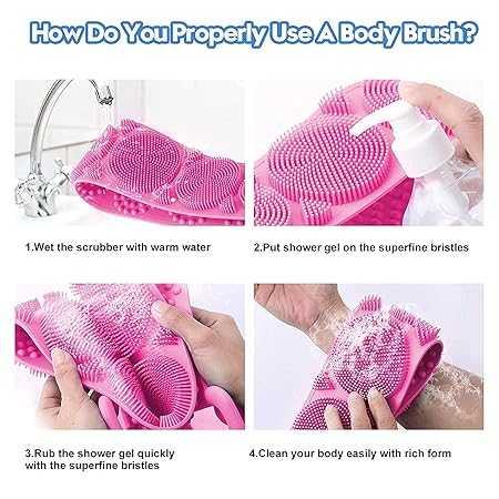 Silicone Bath Body Belt – Long Back Scrubber for Deep Exfoliation & Easy Cleaning