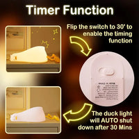 Duck Character LED Lamp – Rechargeable, Timer & Dimmable Night Light