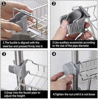 Kitchen Shelf Stainless Steel Faucet Rack – Punch-Free Sink Storage Organizer | Rag & Sponge Drain Holder