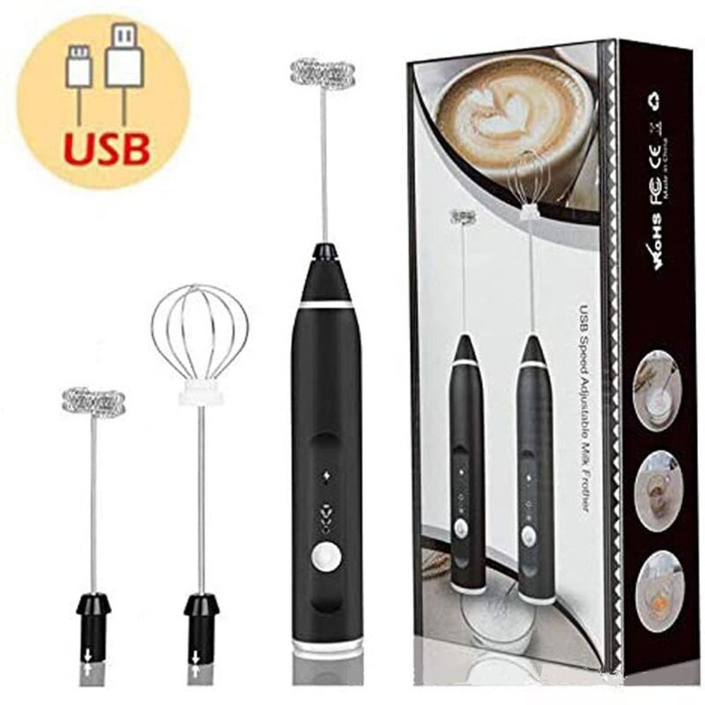2-in-1 Rechargeable Coffee Beater & Electric Milk Frother | Handheld Foam Maker for Coffee & Drinks