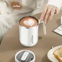 Steel Insulated Travel Mug with Lid & Straw – Coffee, Milk & Juice Cup with Handle | Portable Hot & Cold Drink Mug