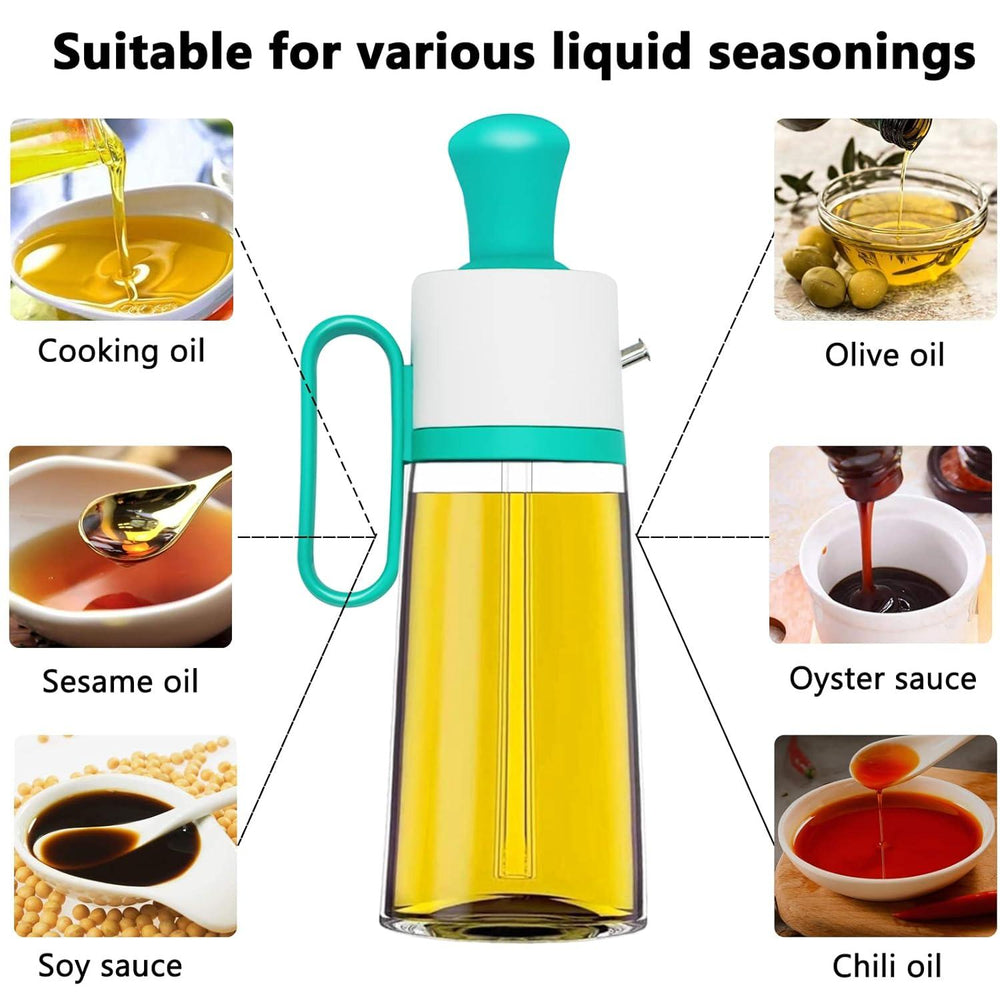 3-in-1 Oil Dispenser Bottle – Glass Spray, Pour & Brush (550ml Kitchen Oil Bottle)