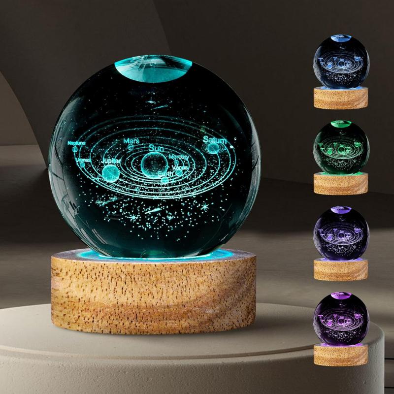 16 Colors Crystal Ball LED Lamp with Remote – Color Changing Night Light for Room Decor