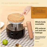 Wooden Design Automatic Self-Stirring Coffee Mug – One Click Electric Mixing Glass Cup