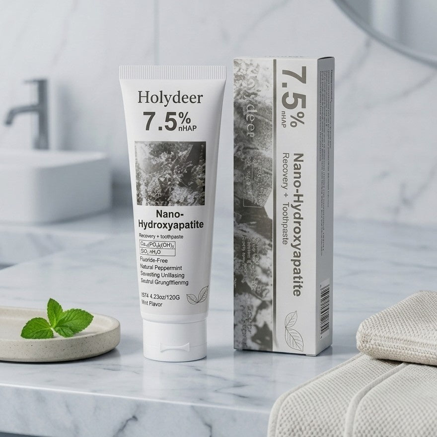 Holydeer Recovery Toothpaste – 7.5% Nano-Hydroxyapatite Toothpaste for Enamel Care & Whitening (120g)
