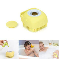Silicone Bath & Body Shower Brush with Liquid Soap Dispenser | Soft Exfoliating Body Scrubber (Random Color)